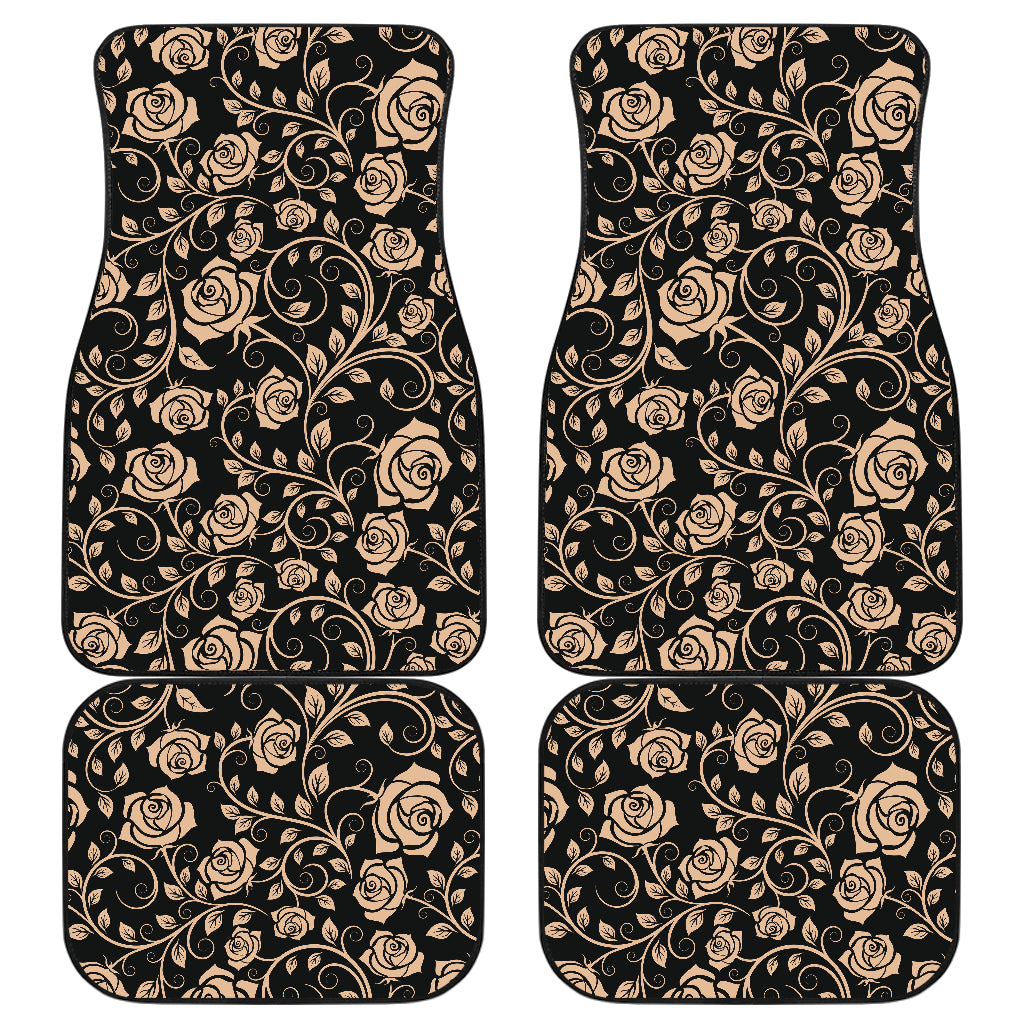 Rose Pattern Print Design 04 Front and Back Car Mats