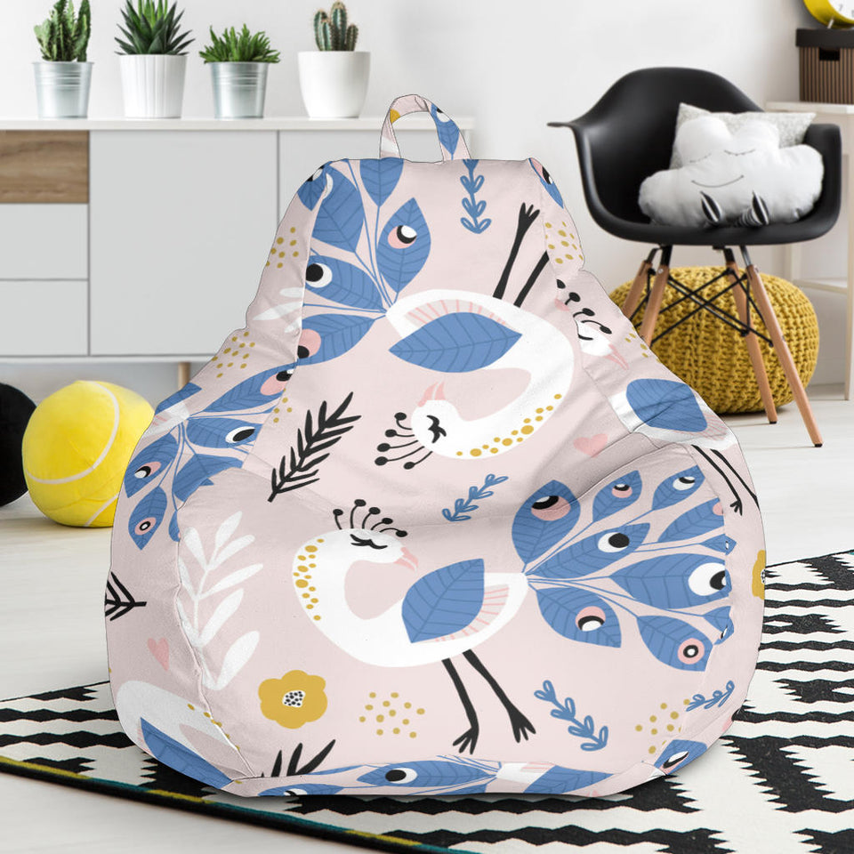 Cute Peacock Pattern Bean Bag Cover