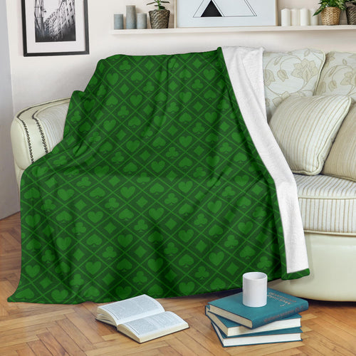 Casino Cards Suits Pattern Print Design 04 Premium Blanket
