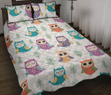 Cute owl pattern Quilt Bed Set