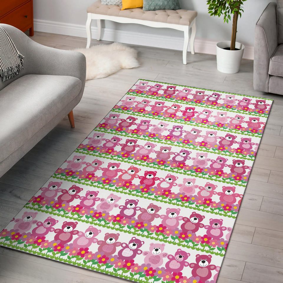 Teddy Bear Pattern Print Design 04 Area Rug