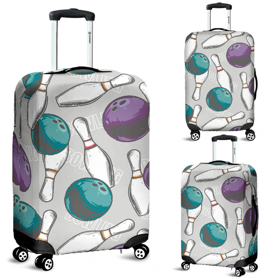 Bowling Ball And Pin Gray Background Luggage Covers