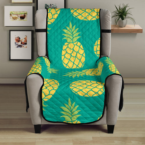 Pineapples pattern green background Chair Cover Protector