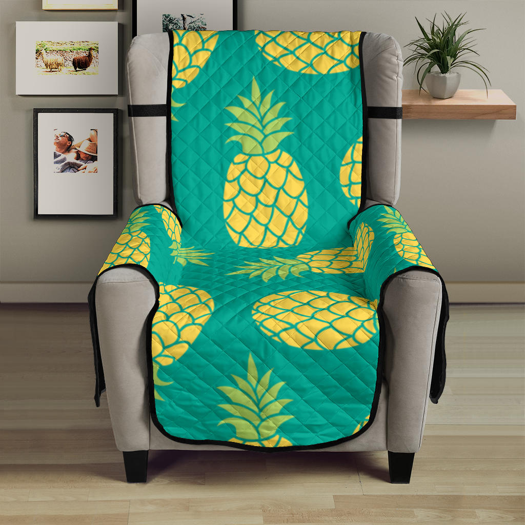 Pineapples pattern green background Chair Cover Protector