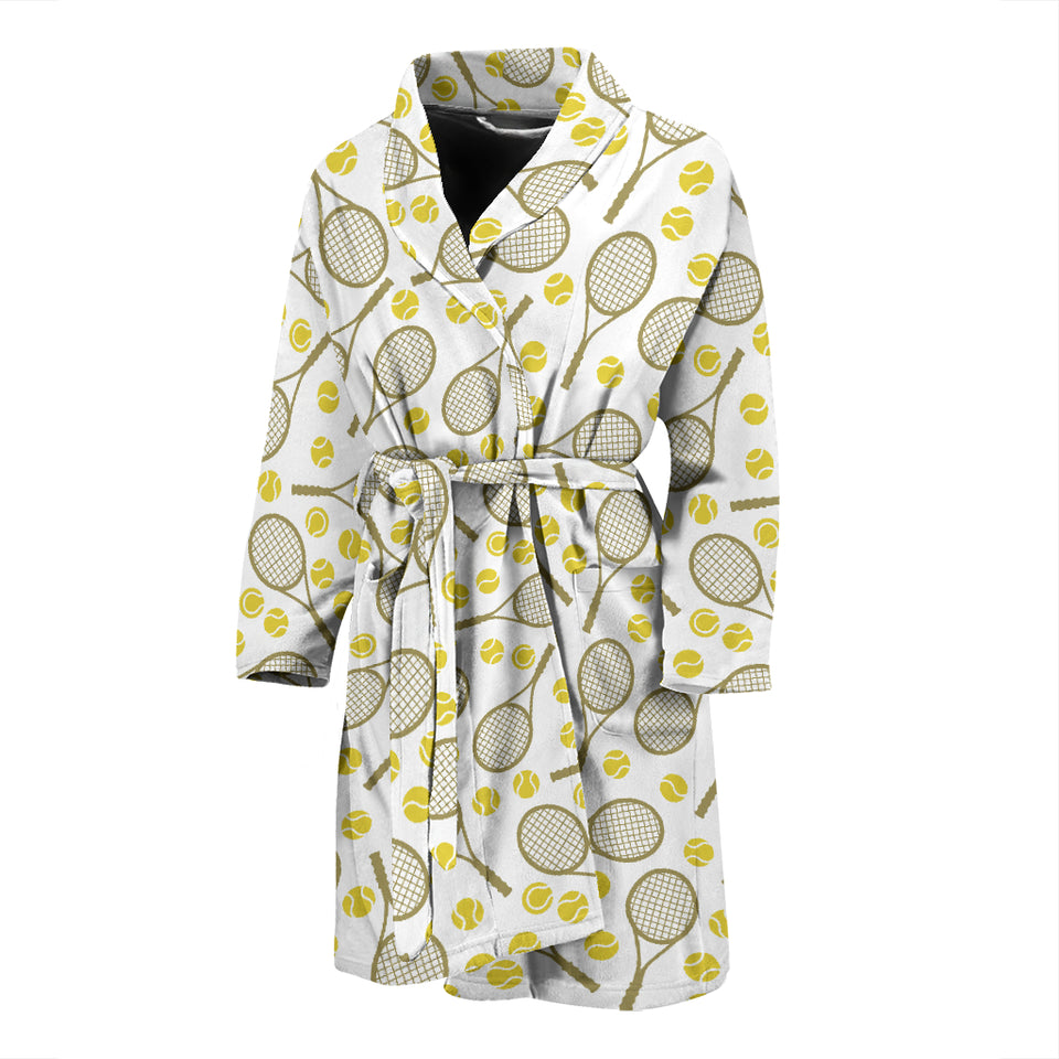 Tennis Pattern Print Design 02 Men's Bathrobe