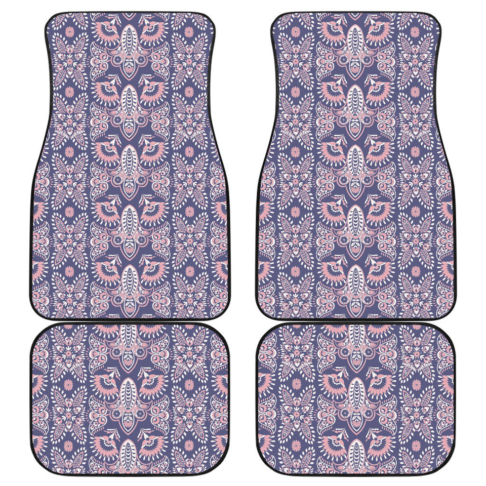 Indian Batik Style Pattern Front And Back Car Mats