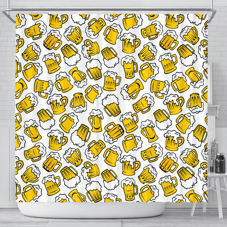 Beer Design Pattern Shower Curtain Fulfilled In US