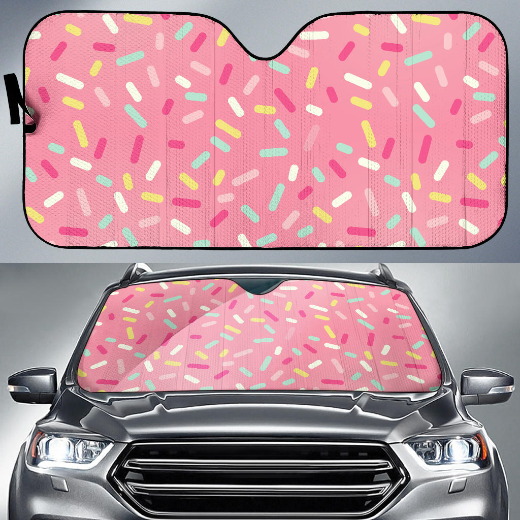 Pink Donut Glaze Candy Pattern Car Sun Shade