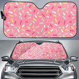 Pink Donut Glaze Candy Pattern Car Sun Shade