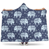 Elephant Tribal Design Pattern Hooded Blanket