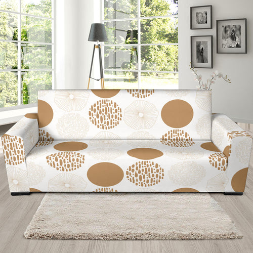 Gold Texture Mushroom Pattern Sofa Slipcover