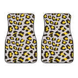 Gray Leopard Print Pattern Front Car Mats