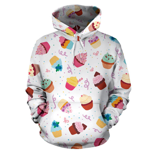 Cake Cupcake Design Pattern Men Women Pullover Hoodie