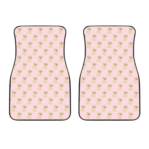 Golden Retriever Pattern Print Design 02 Front Car Mats