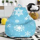 Snowflake Pattern Blue Background Bean Bag Cover