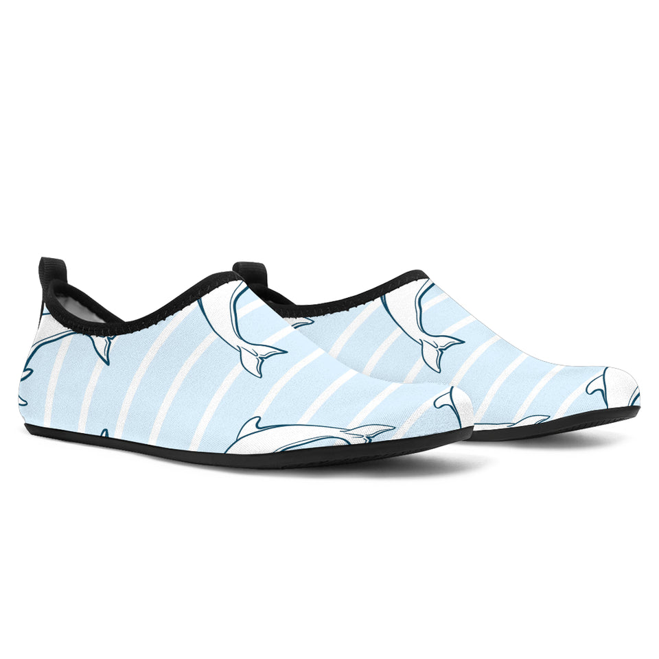 Dolphin Blue Striped Background Aqua Shoes