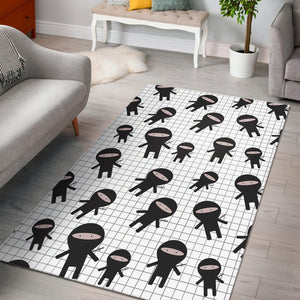 Ninja Pattern Plaid Background Area Rug