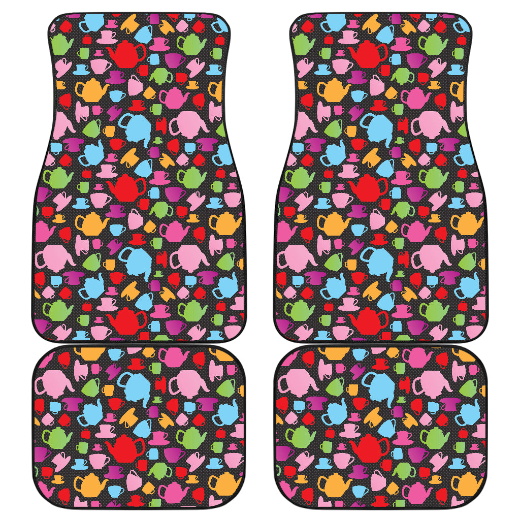 Tea pots Pattern Print Design 01 Front and Back Car Mats