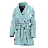 Snowflake Pattern Blue Stripe Background Women'S Bathrobe