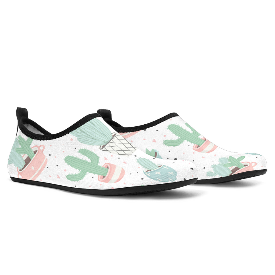 Pastel Colorcactus Pattern Copy Aqua Shoes