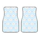 White Cute Pomeranian Pattern Front Car Mats