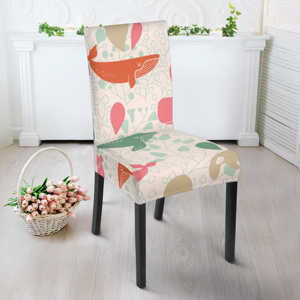 Cute Whale Pattern Dining Chair Slipcover