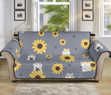 Cute hamster sunflower pattern background Sofa Cover Protector