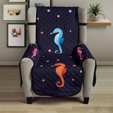Watercolor colorful seahorse pattern Chair Cover Protector