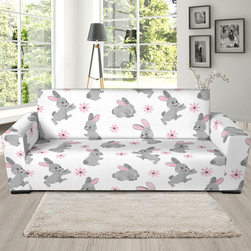 Watercolor Cute Rabbit Pattern Sofa Slipcover