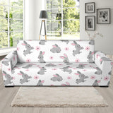 Watercolor Cute Rabbit Pattern Sofa Slipcover