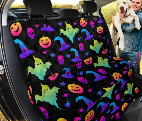 Colorful Halloween Background Dog Car Seat Covers