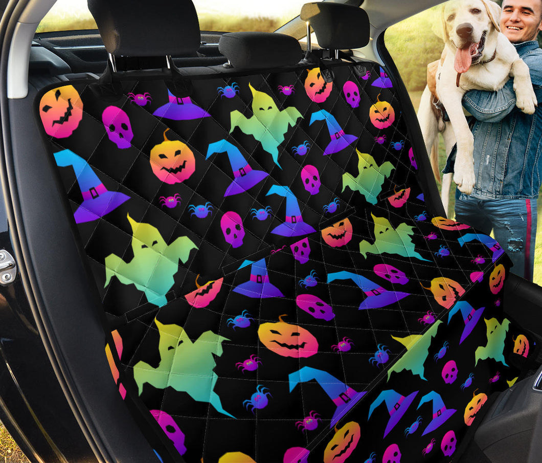 Colorful Halloween Background Dog Car Seat Covers