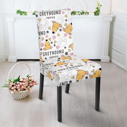 Greyhound Pattern Print Design 03 Dining Chair Slipcover