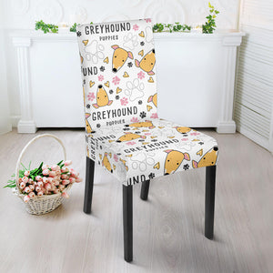 Greyhound Pattern Print Design 03 Dining Chair Slipcover