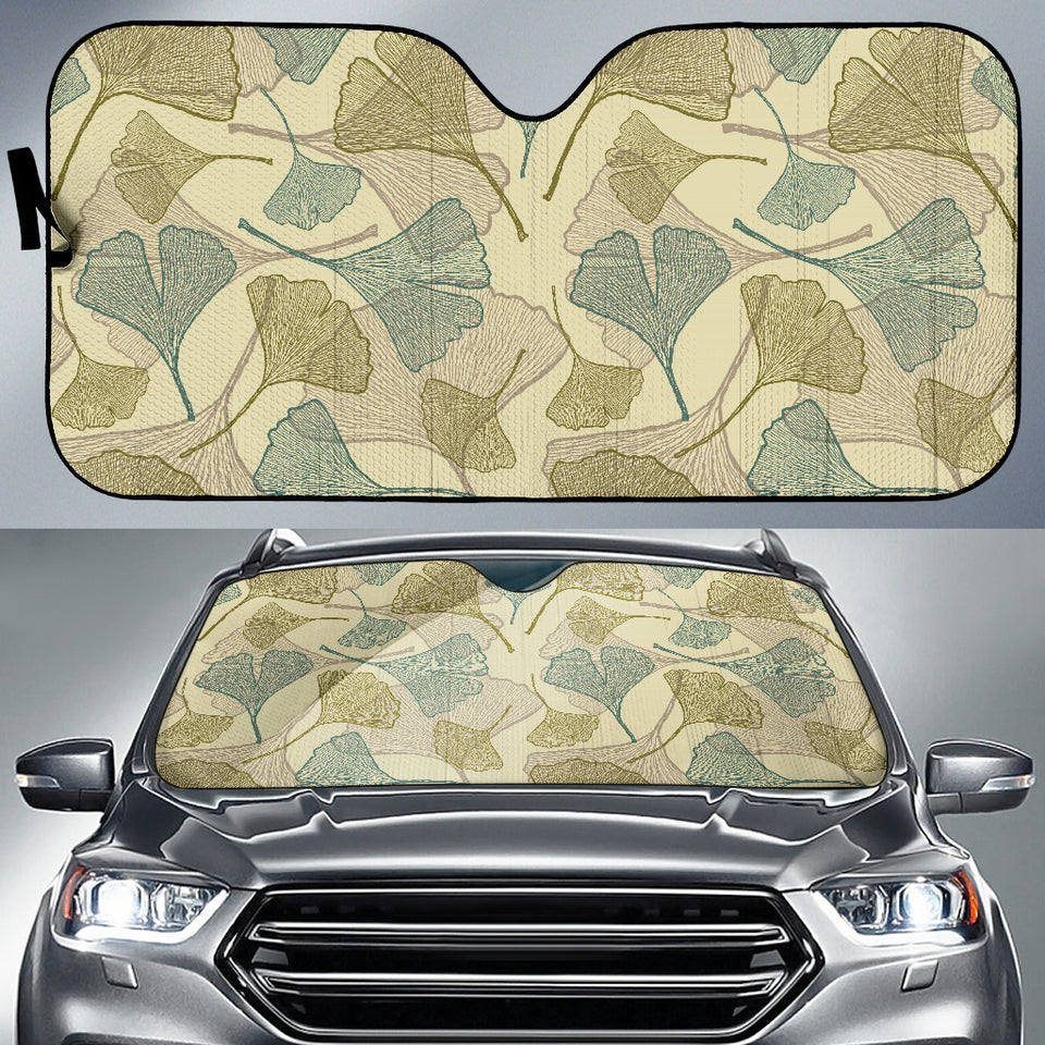 Ginkgo Leaves Design Pattern Car Sun Shade