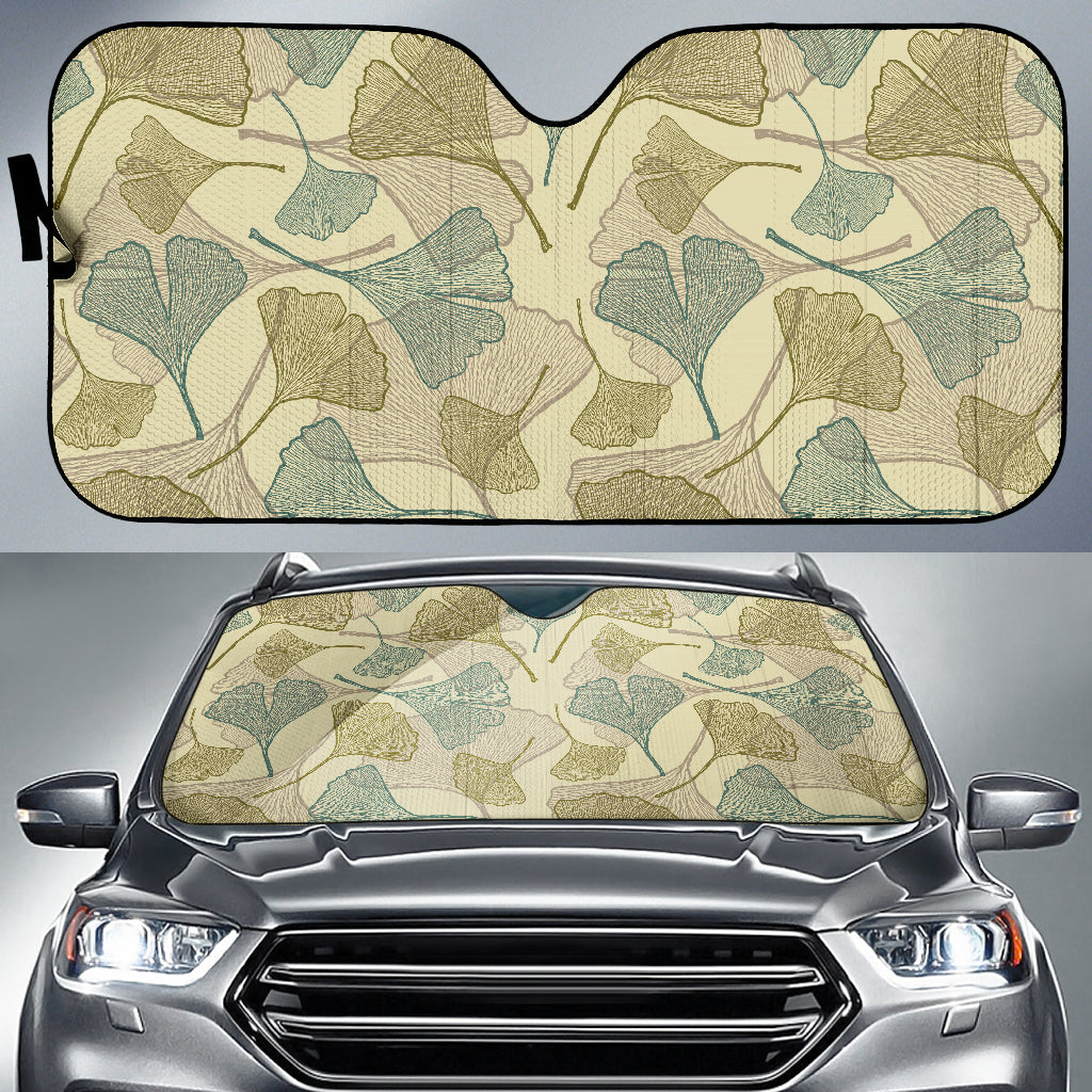 Ginkgo Leaves Design Pattern Car Sun Shade