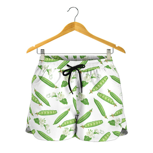 Green Peas Pattern Print Design 04 Women Shorts