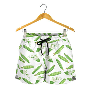Green Peas Pattern Print Design 04 Women Shorts