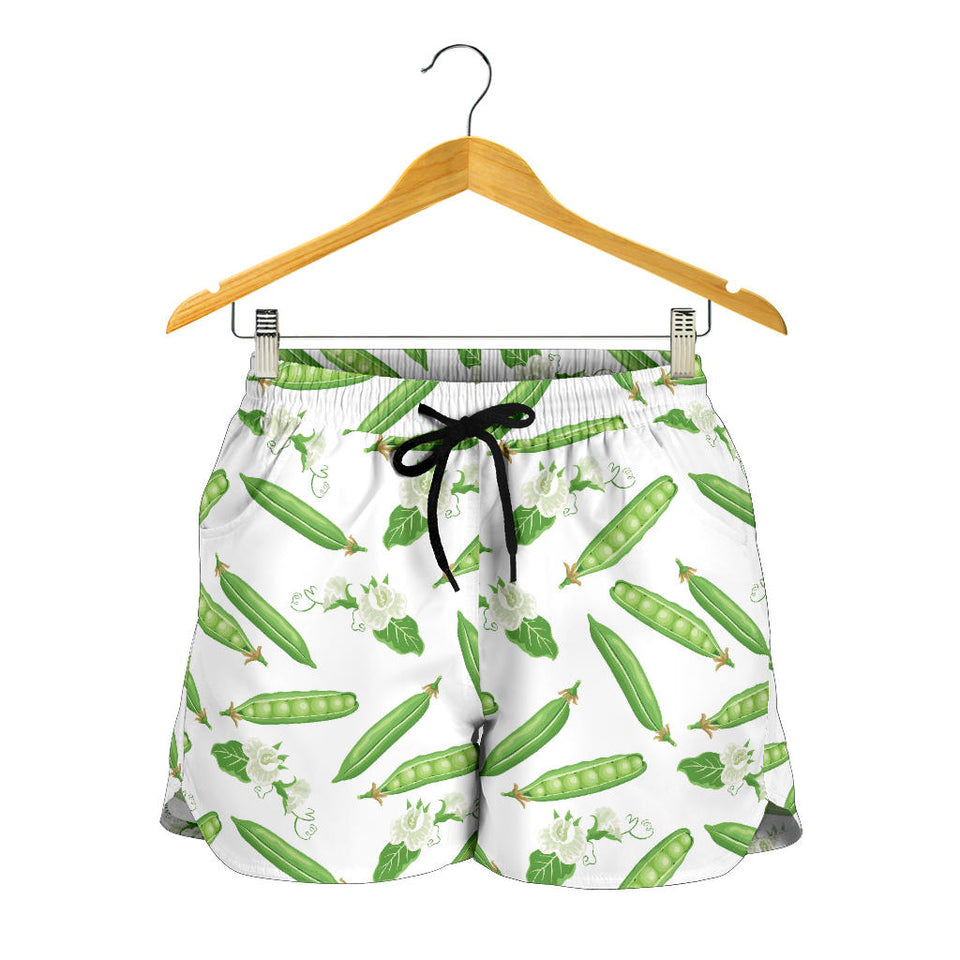 Green Peas Pattern Print Design 04 Women Shorts