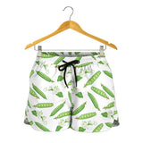 Green Peas Pattern Print Design 04 Women Shorts