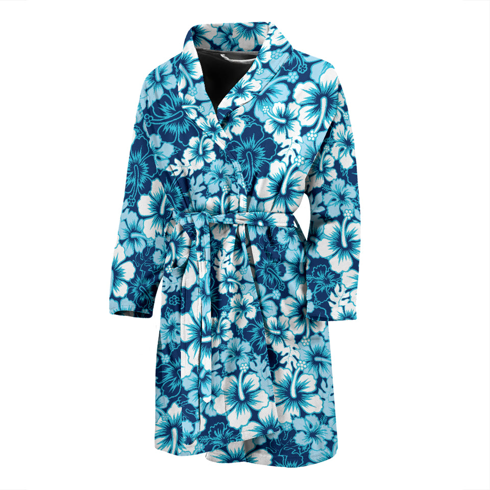 Hibiscus Pattern Print Design 03 Men's Bathrobe