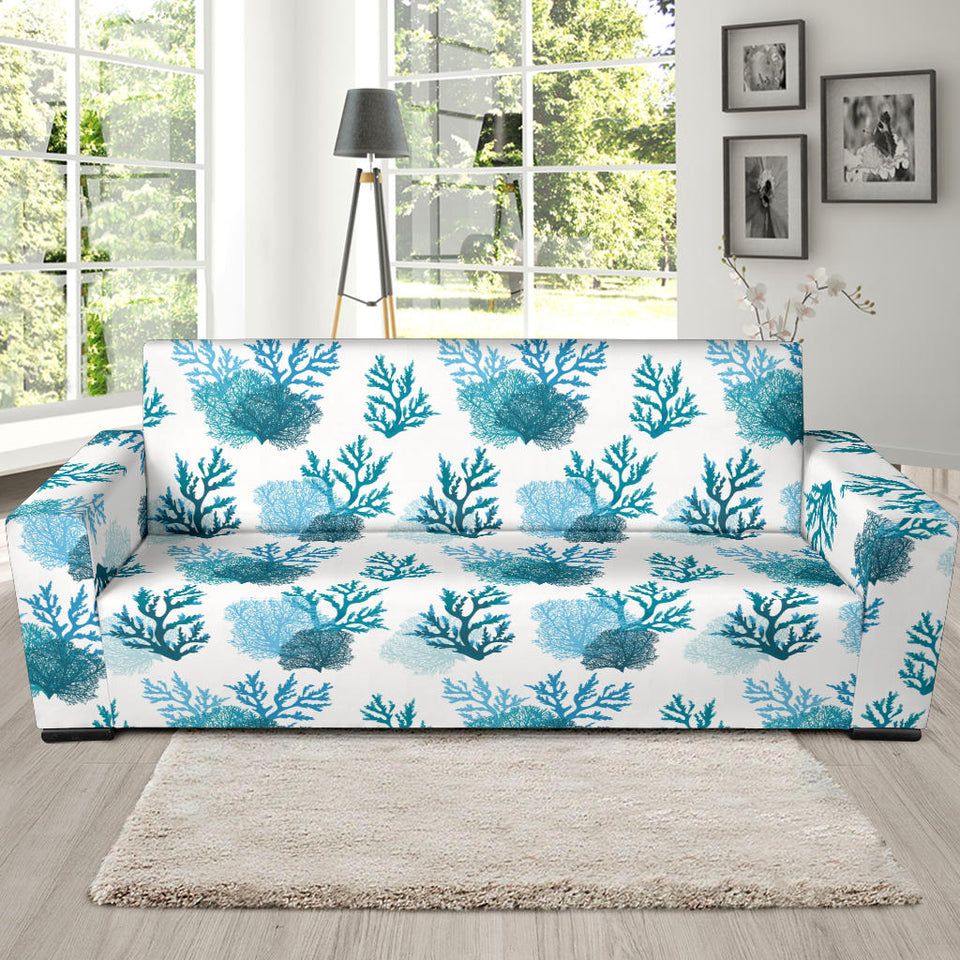 Coral Reef Pattern Print Design 04 Sofa Slipcover