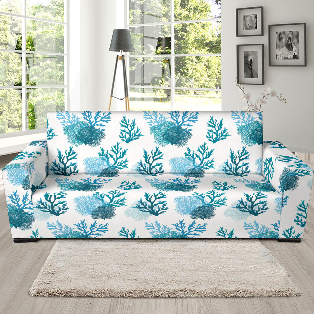 Coral Reef Pattern Print Design 04 Sofa Slipcover