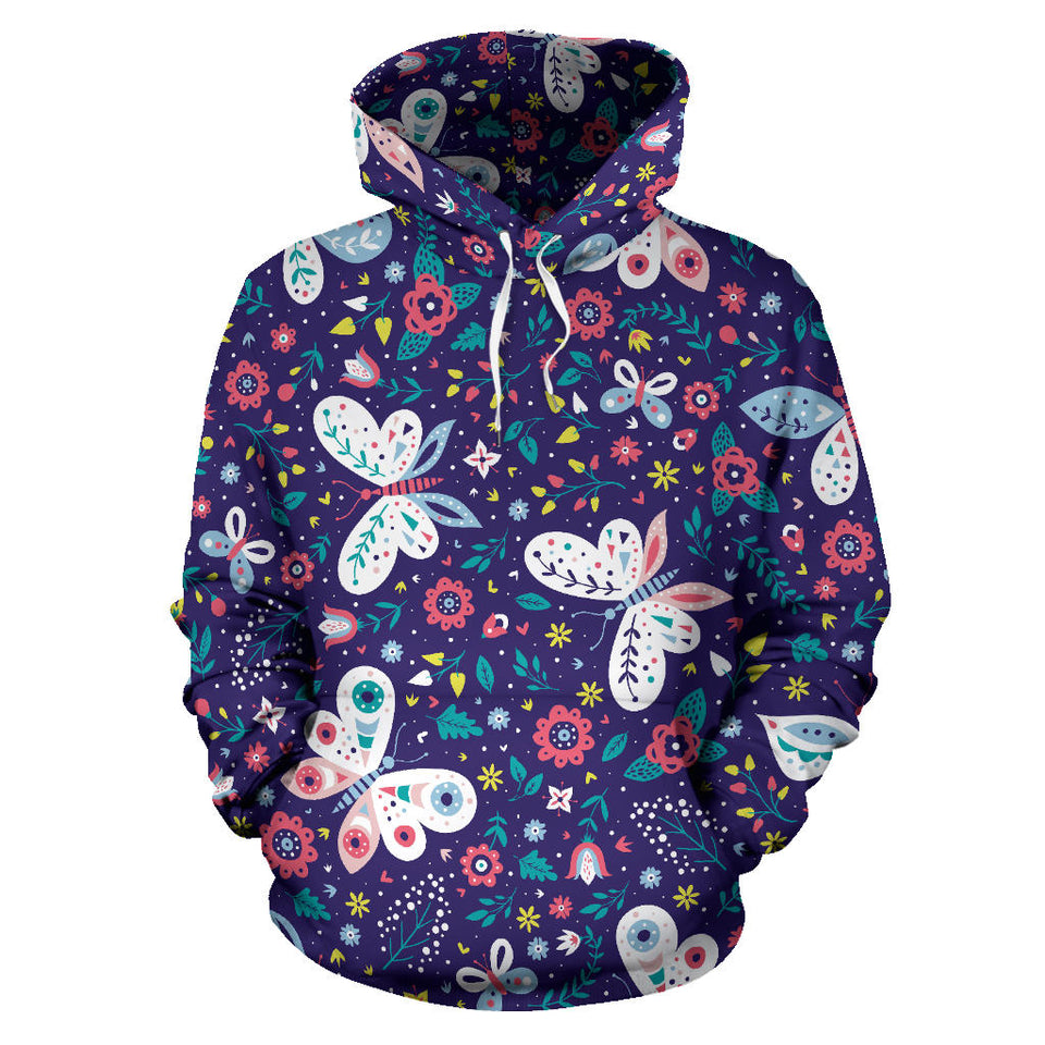 Colorful Butterfly Flower Pattern.Eps Men Women Pullover Hoodie