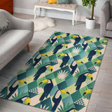 Toucan Tropical Leaves Design Pattern  Area Rug