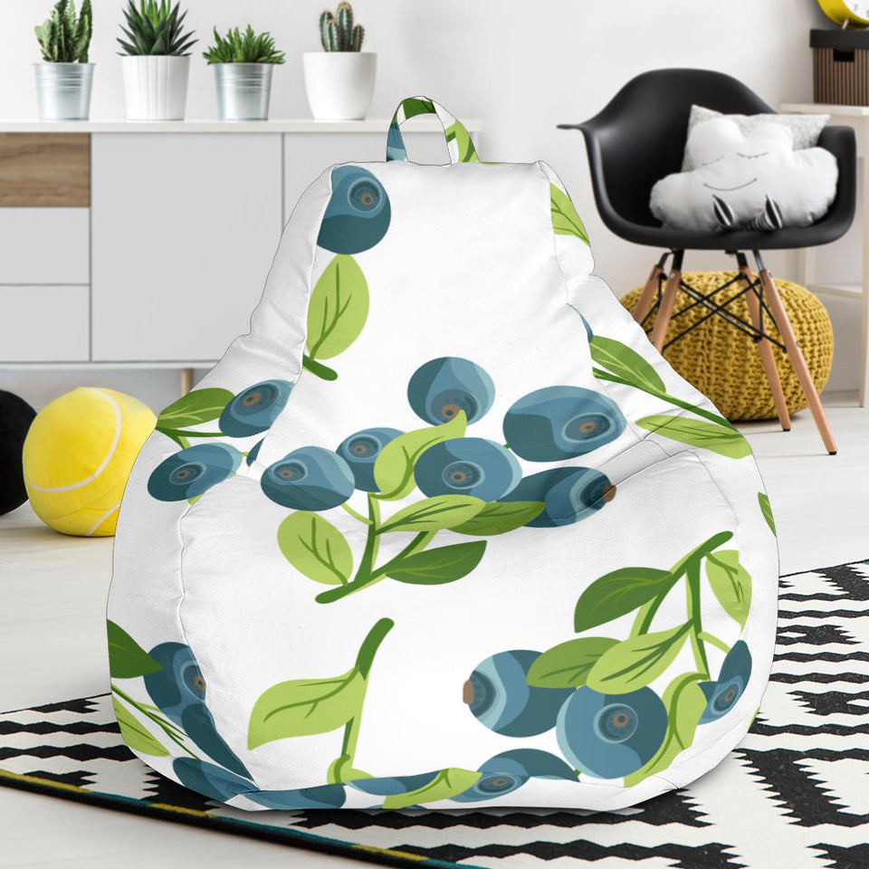 Blueberry White Background Bean Bag Cover