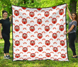 Daruma Japanese Wooden Doll Design Pattern Premium Quilt