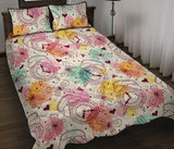 Clock butterfly pattern Quilt Bed Set