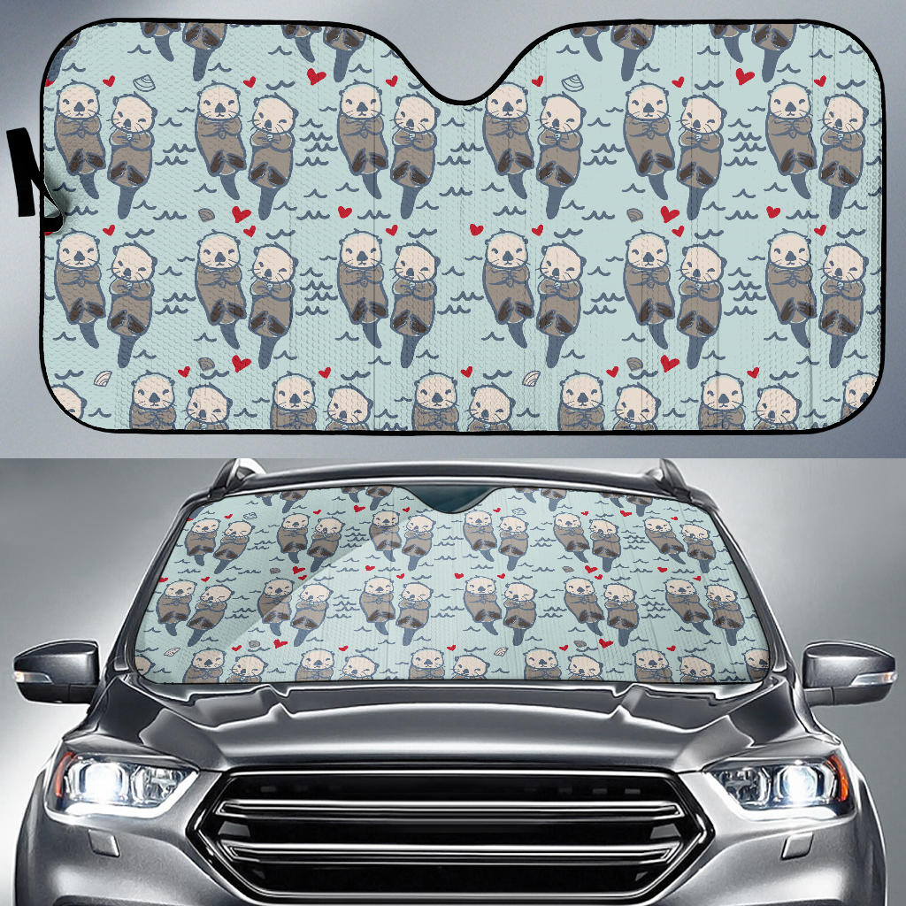 Lovely Sea Otter Pattern Car Sun Shade