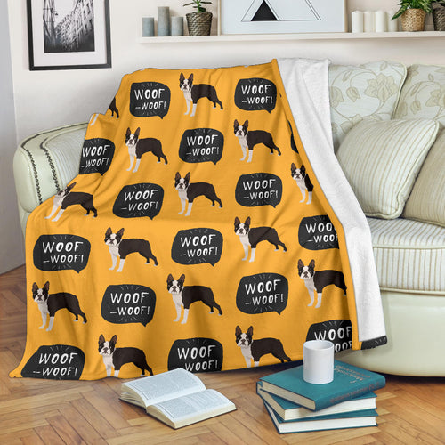 Boston Terrier Design Pattern Premium Blanket